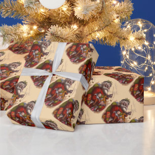 Weihnachten, Viktorianischer Weihnachtsmann Pipe T Geschenkpapier