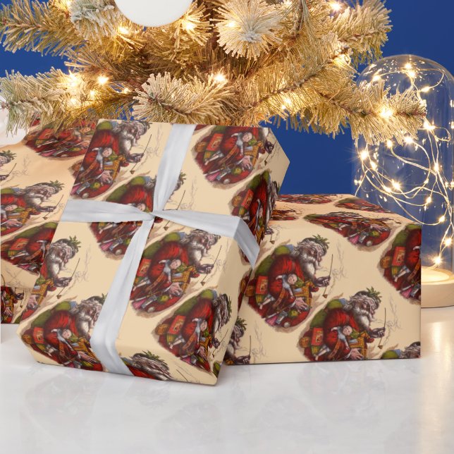 Weihnachten, Viktorianischer Weihnachtsmann Pipe T Geschenkpapier (Feiertage)