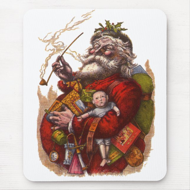 Weihnachten, Viktorianischer Weihnachtsmann Pipe T Mousepad (Vorne)