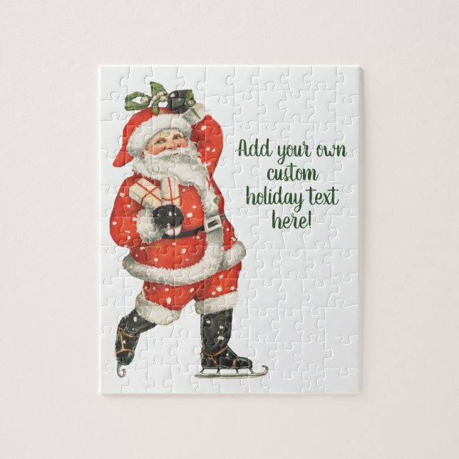 Weihnachten Viktorianischer Weihnachtsmann Skater (Vertikal)
