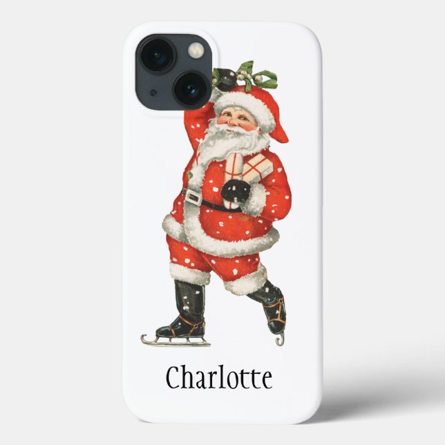 Weihnachten Viktorianischer Weihnachtsmann Skater Case-Mate iPhone Hülle (Rückseite)
