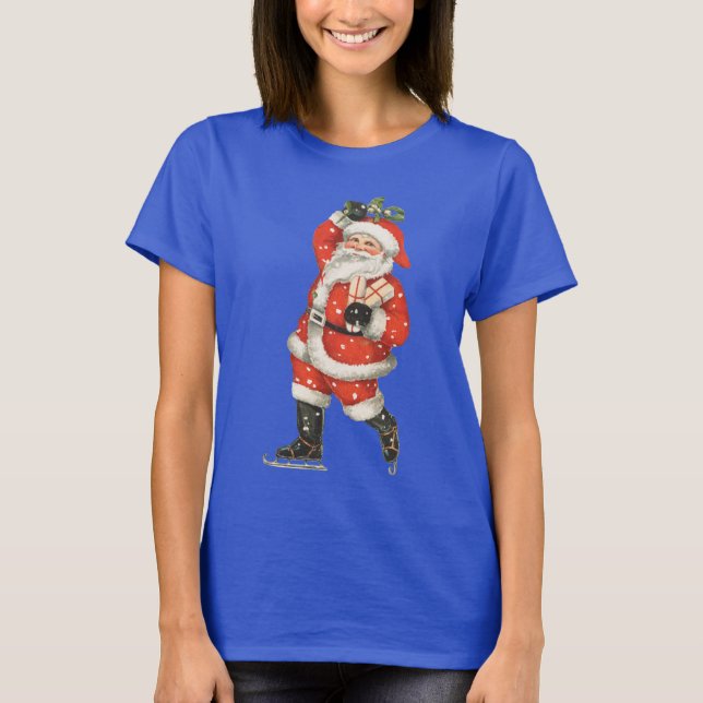 Weihnachten Viktorianischer Weihnachtsmann Skater T-Shirt (Vorderseite)