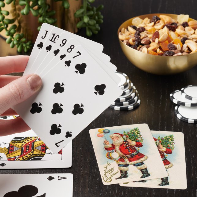 Weihnachten, Viktorianischer Weihnachtsmann Spielkarten (In Situ)