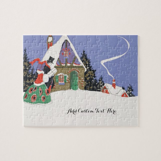 Weihnachten, Viktorianisches Paar Auf dem Weg ins  (Horizontal)