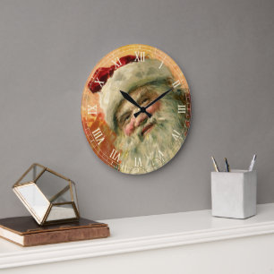 Weihnachten, Viktorianisches Weihnachtsportrait Große Wanduhr