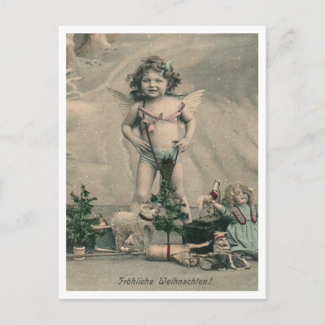 Weihnachten Vintag 1907 Froliche Weihnachten Postkarte (Vorderseite)
