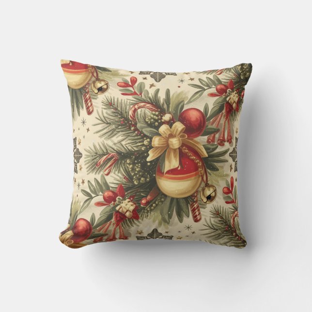 Weihnachten Vintag Chefmuster Kissen (Vorderseite)