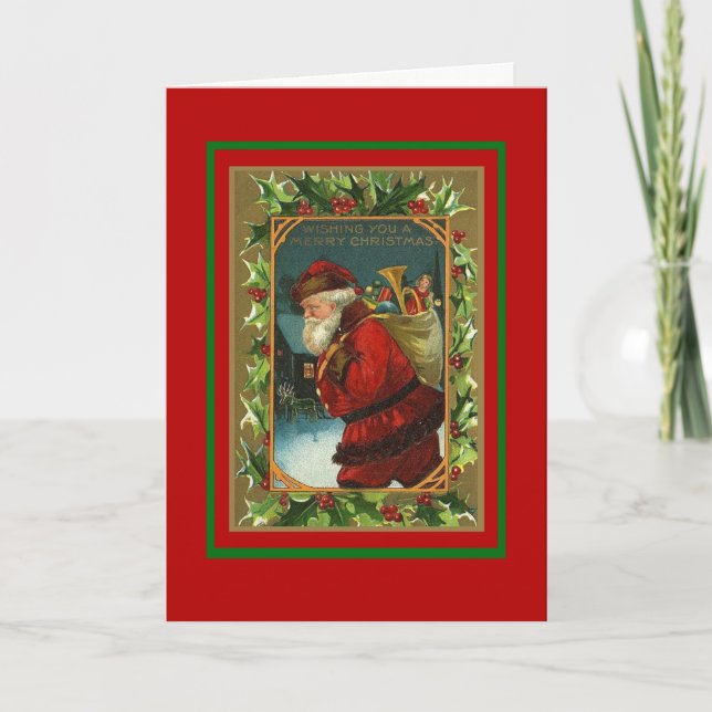 Weihnachten Vintage Karte frohe Weihnachten (Vorderseite)
