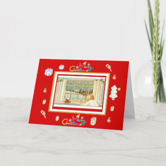 Weihnachten Vintage-Karte Frohe Weihnachten
