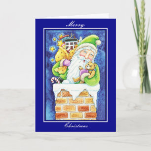 Weihnachten Vintage-Karte Frohe Weihnachten Santa