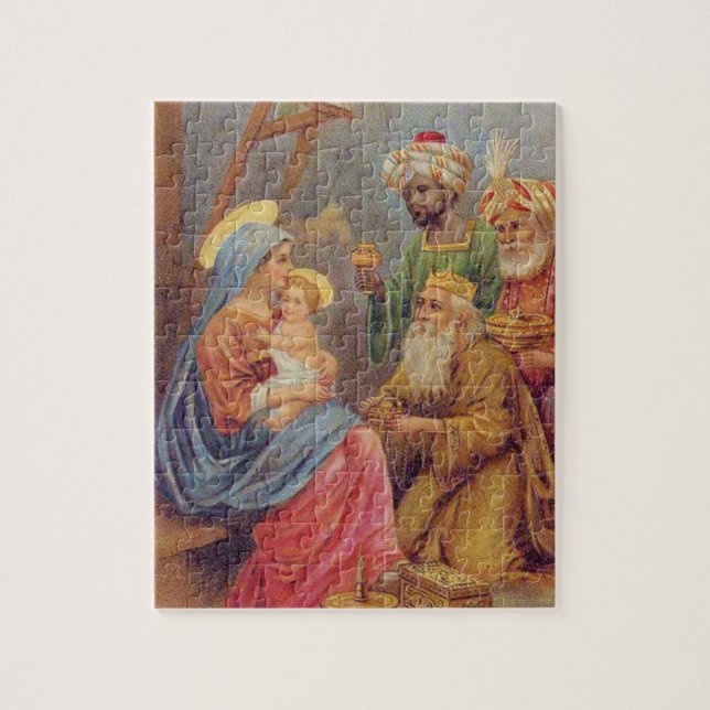 Weihnachten Vintage Krippe Jesus Illustration (Vertikal)