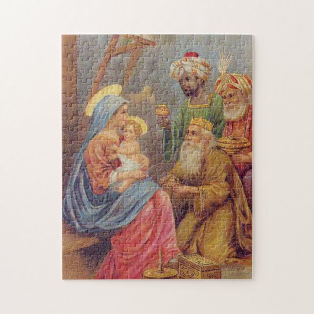 Weihnachten Vintage Krippe Jesus Illustration (Vertikal)