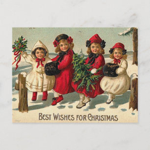 Weihnachten Vintage Mädchen im Schnee
