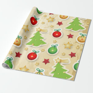 Weihnachten Vintage-Muster Geschenkpapier