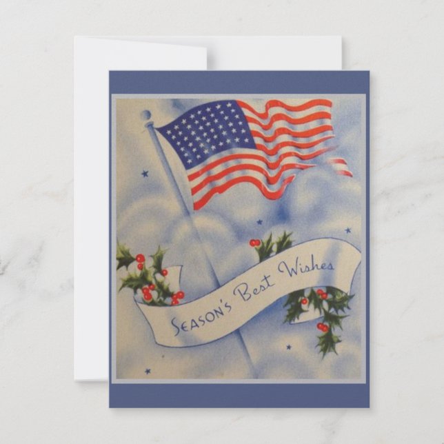 Weihnachten Vintage Patriotische Amerikanische Fah (Vorderseite)