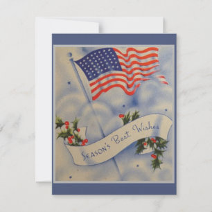 Weihnachten Vintage Patriotische Amerikanische Fah