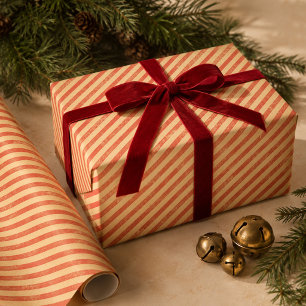 Weihnachten Vintage Roter Lebkuchenstreifen Geschenkpapier