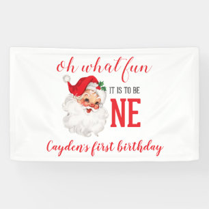 Weihnachten Vintage Santa Erster Geburtstag Banner