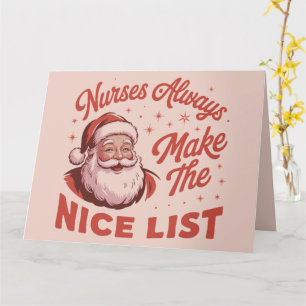 Weihnachten Vintage Santa Krankenschwestern stehen Karte