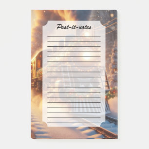 Weihnachten Vintage-Urlaubszug Schneeiger Winter Post-it Klebezettel