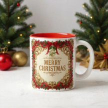Weihnachten Vintage Verzierte Goldene Rahmung