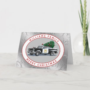 Weihnachten Vintagen Polizeiwagen Familienname Sil
