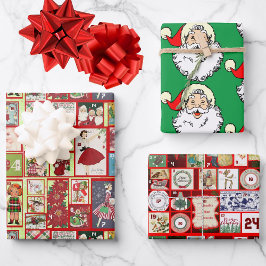 Weihnachten Vintager Advent Kalender Der Weihnacht Geschenkpapier Set