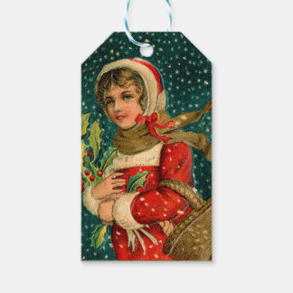 Weihnachten Vintager Feiertag Geschenkanhänger