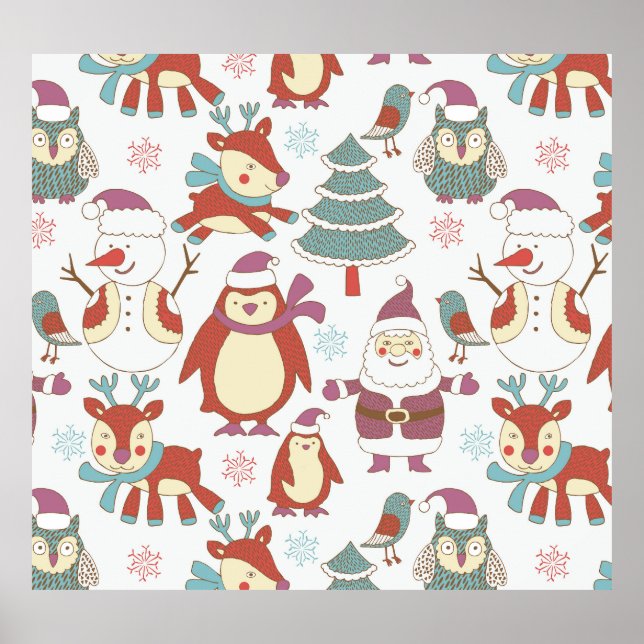 Weihnachten: Vintager Hintergrund Poster (Vorne)