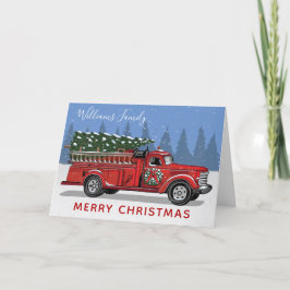 Weihnachten Vintager Rotfeuerzug Familienname