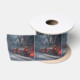 Weihnachten - Vintager Schneezug Satinband