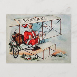 Weihnachten Vintager Weihnachtsmann im Flugzeug