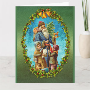 Weihnachten Vintager Weihnachtsmann/Kinder Weihnac Karte