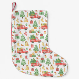 Weihnachten Vintages Rotlastmuster Kleiner Weihnachtsstrumpf