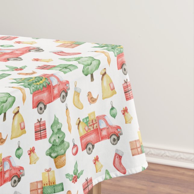 Weihnachten Vintages Rotlastmuster Tischdecke (Beispiel)