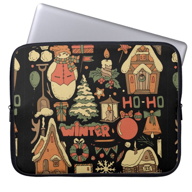Weihnachten Vintages Set 1 Laptopschutzhülle (Vorderseite)