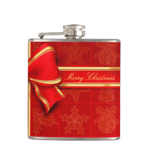 Weihnachten Vinyl Wrapped Flask/RedBow Flachmann