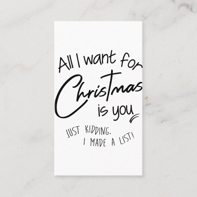 Weihnachten Visitenkarte (Vorderseite)