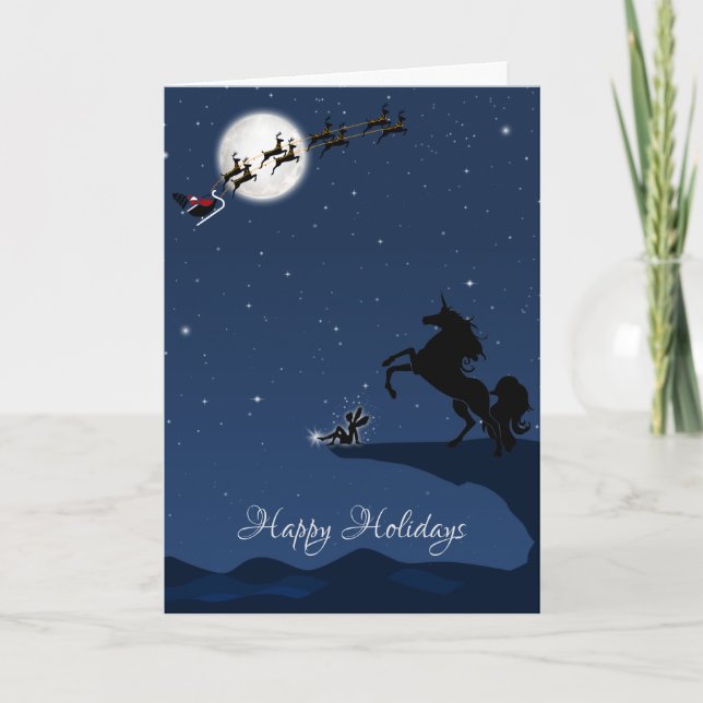 Weihnachten, Vollmond, Einhorn und Weihnachten (Vorderseite)