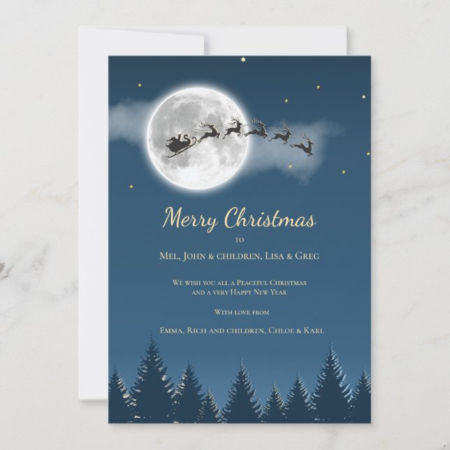 Weihnachten Vollmond Grußkarte Einladung (Vorderseite)