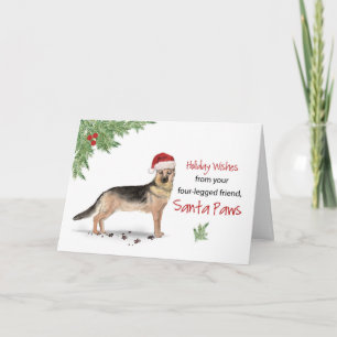 Weihnachten vom Hund im Weihnachtsmann Karte