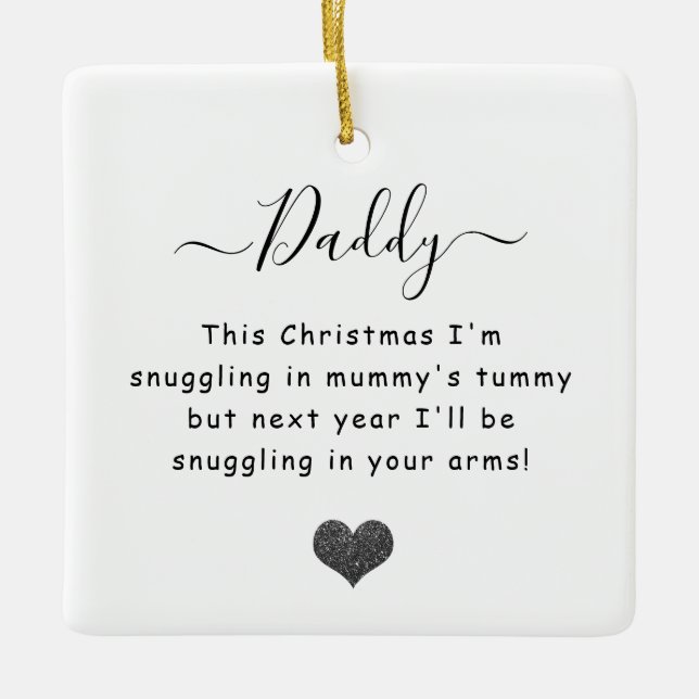 Weihnachten von aufgeblähtem Papa zu sein Keramikornament (Vorderseite)