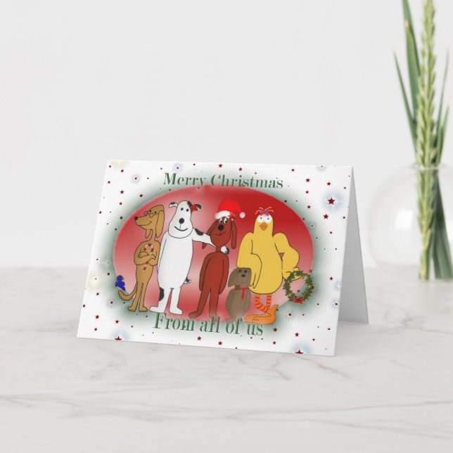Weihnachten von Gruppentieren Cartoon Party Tiere (Vorderseite)