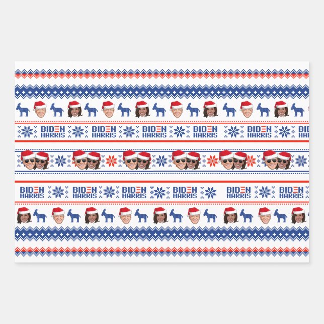 Weihnachten von Joe und Kamala Aviator Geschenkpapier Set (Vorderseite)