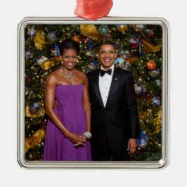 Weihnachten von Präsident Barack Obama und Michell Ornament Aus Metall