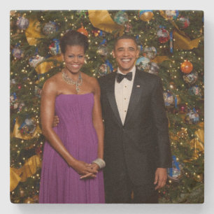 Weihnachten von Präsident Barack Obama und Michell Steinuntersetzer