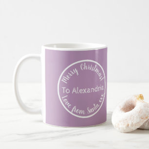 Weihnachten von Santa Personalisiert Lila Lilac Kaffeetasse