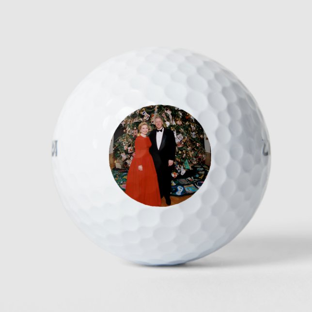 Weihnachten von US-Präsident Bill Clinton & Hillar Golfball (Vorderseite)