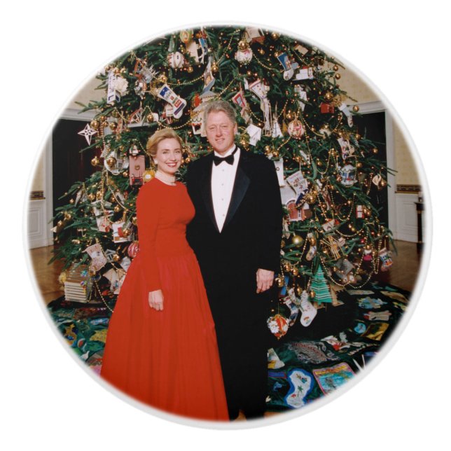 Weihnachten von US-Präsident Bill Clinton & Hillar Keramikknauf (Vorderseite)