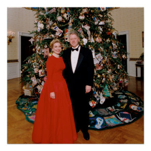 Weihnachten von US-Präsident Bill Clinton & Hillar Poster